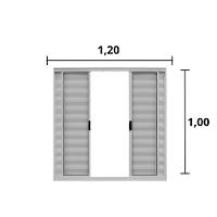 Veneziana 6 Folhas De Correr S/grade 1.00 X 1.20 Alumínio Branco Linha Modular - Hale - 3