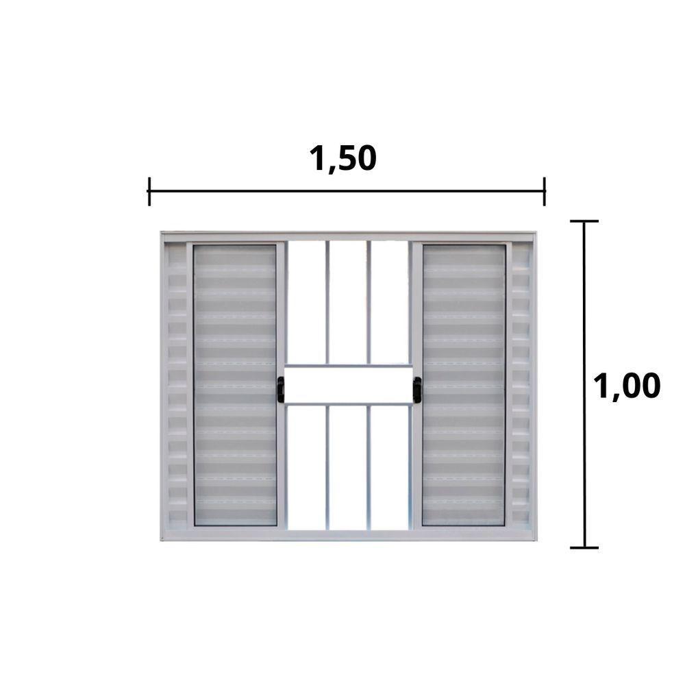 Veneziana 6 Folhas De Correr C/grade 1.00 X 1.50 Alumínio Branco Linha Modular - Hale - 3