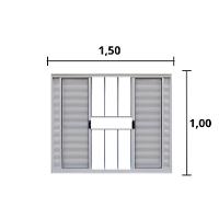 Veneziana 6 Folhas De Correr C/grade 1.00 X 1.50 Alumínio Branco Linha Modular - Hale - 3