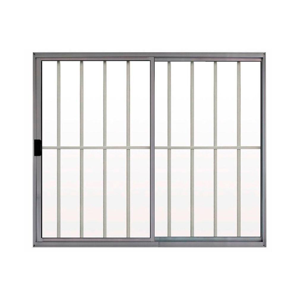 Janela 2 Folhas De Correr C/ Grade 1.00 X 1.50 Alumínio Brilhante Linha Modular - Hale - 1