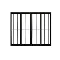 Janela 4 Folhas De Correr C/ Grade 1.00 X 1.50 Alumínio Preto Linha Modular - Hale - 1