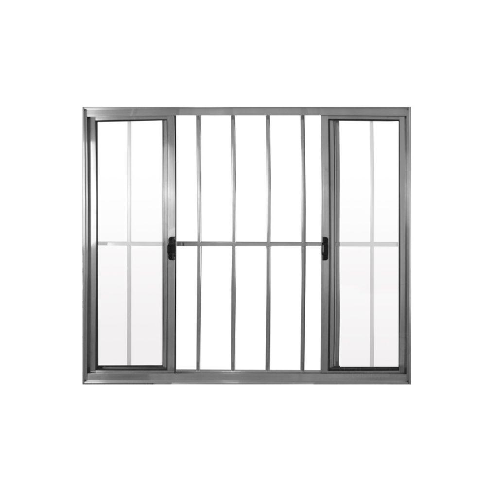 Janela 4 Folhas De Correr C/ Grade 1,00 X 1.50 Alumínio Brilhante Linha Modular - Hale - 1