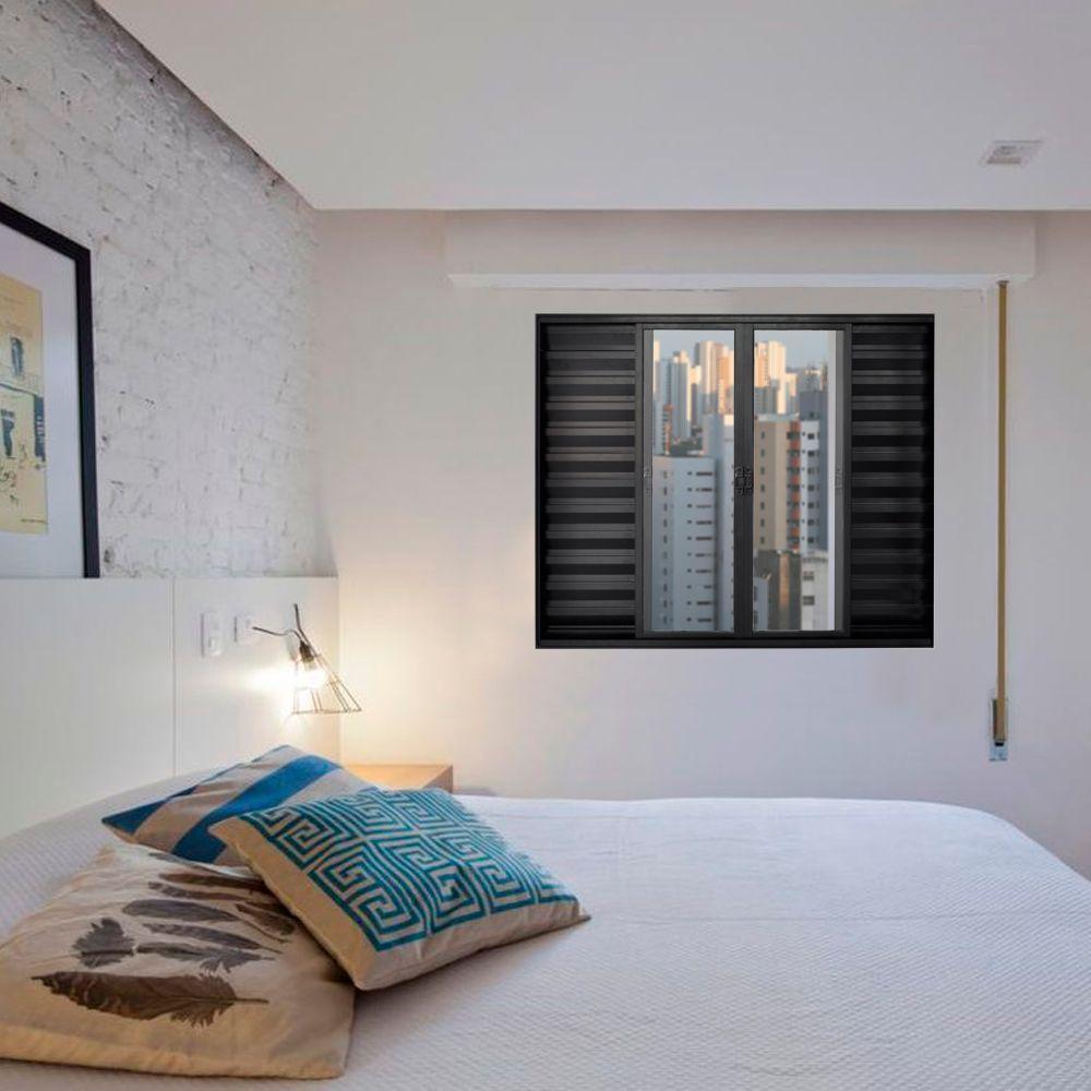 Veneziana 6 Folhas De Correr S/grade 1.00 X 1.00 Alumínio Preto Linha Modular - Hale - 2