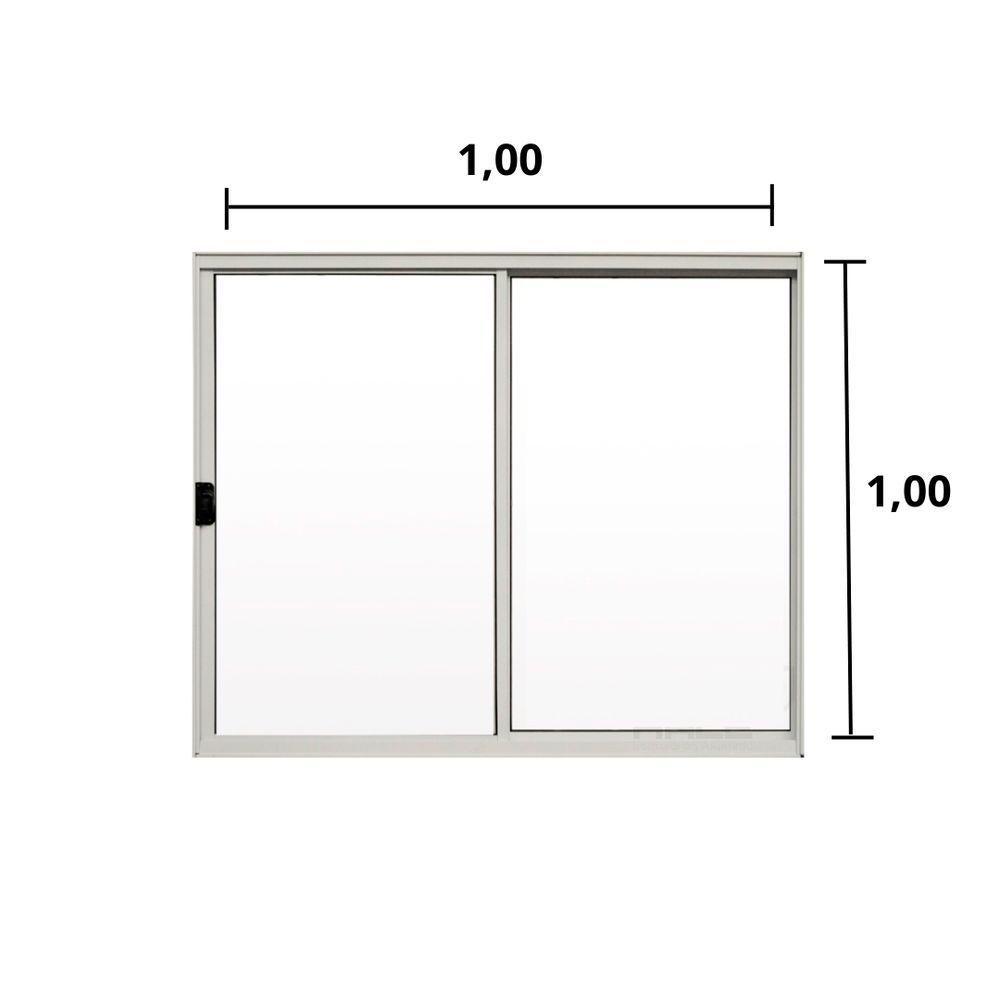 Janela 2 Folhas De Correr S/ Grade 1.00 X 1.00 Alumínio Branco Linha Modular - Hale - 2