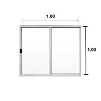 Janela 2 Folhas De Correr S/ Grade 1.00 X 1.00 Alumínio Branco Linha Modular - Hale - 2