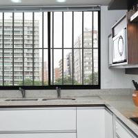 Janela 2 Folhas De Correr C/ Grade 1.00 X 1.00 Alumínio Preto Linha Modular - Hale - 2