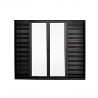 Veneziana 6 Folhas De Correr S/grade 1.00 X 1.50 Alumínio Preto Linha Modular - Hale