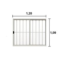 Janela 2 Folhas De Correr C/ Grade 1.00 X 1.20 Alumínio Branco Linha Modular - Hale - 2