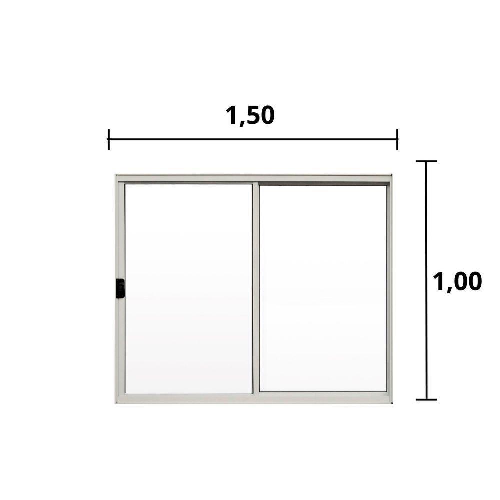 Janela 2 Folhas De Correr S/ Grade 1.00 X 1.50 Alumínio Branco Linha Modular - Hale - 2