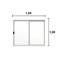 Janela 2 Folhas De Correr S/ Grade 1.00 X 1.50 Alumínio Branco Linha Modular - Hale - 2
