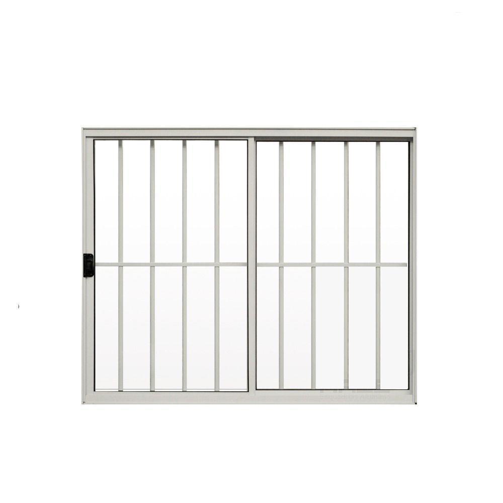 Janela 2 Folhas De Correr C/ Grade 1.00 X 1.50 Alumínio Branco Linha Modular - Hale - 1