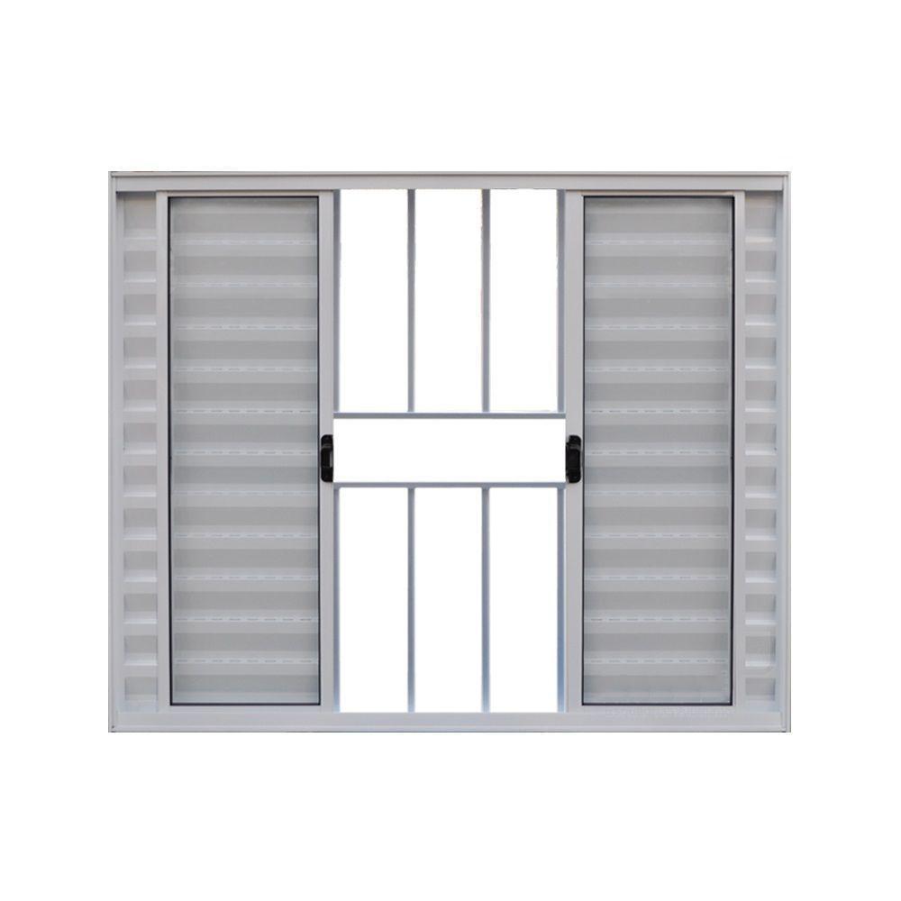 Veneziana 6 Folhas De Correr C/grade 1.00 X 1.00 Alumínio Branco Linha Modular - Hale - 1