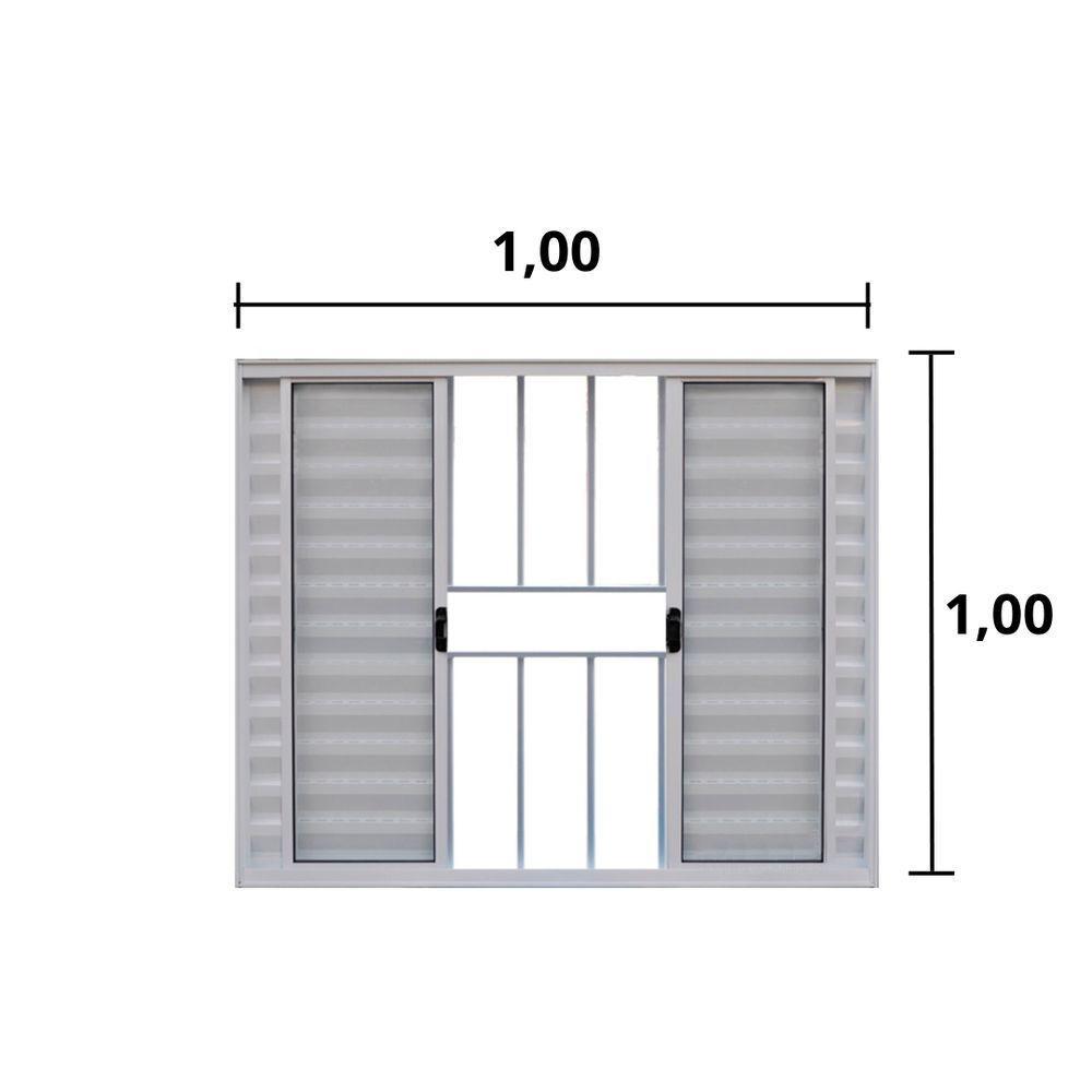 Veneziana 6 Folhas De Correr C/grade 1.00 X 1.00 Alumínio Branco Linha Modular - Hale - 3
