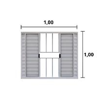 Veneziana 6 Folhas De Correr C/grade 1.00 X 1.00 Alumínio Branco Linha Modular - Hale - 3