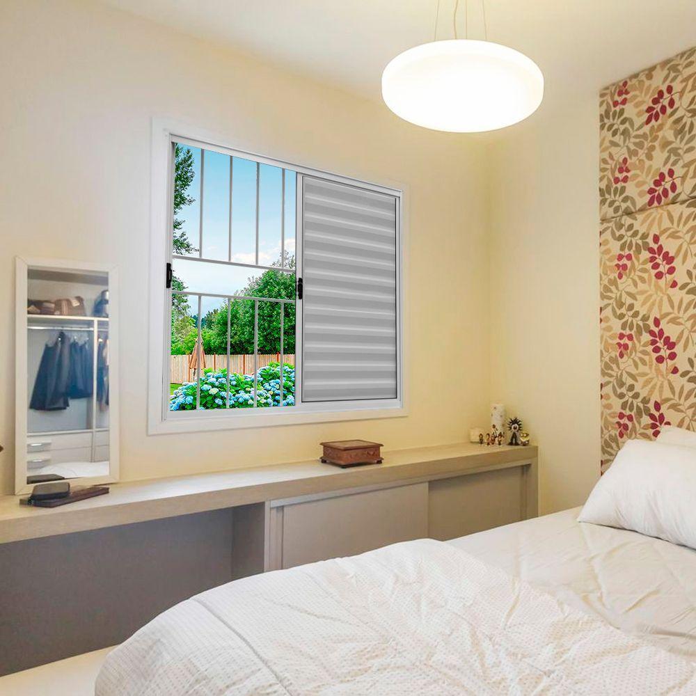 Veneziana 3 Folhas De Correr C/grade 1.00 X 1.00 Alumínio Branco Linha Modular - Hale - 2