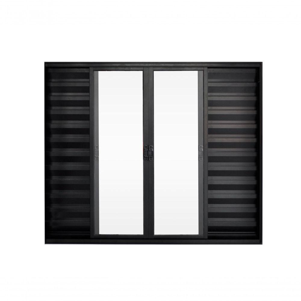 Veneziana 6 Folhas De Correr S/grade 1.00 X 1.20 Alumínio Preto Linha Modular - Hale - 1