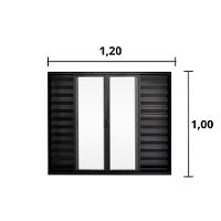Veneziana 6 Folhas De Correr S/grade 1.00 X 1.20 Alumínio Preto Linha Modular - Hale - 3