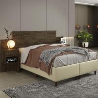 Cabeceira Master Quarto Casal E Queen Com Mesa De Cabeceira Imbuia - 1