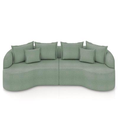 Sofá 3 Lugares 230cm Orgânico Quito K04 Bouclê Verde - Mpozenato
