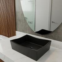 Cuba Pia Para Banheiro Retangular Atena Preto Fosco - 1