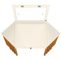 Penteadeira Camarim De Canto Glitter Com 1 Gaveta Com Led Cinamomo/off White