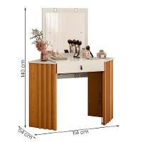 Penteadeira Camarim De Canto Glitter Com 1 Gaveta Com Led Cinamomo/off White - 5