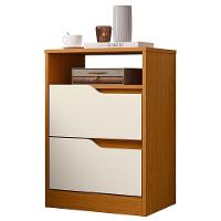 Mesa De Cabeceira Sole Com 2 Gavetas E Nicho Cinamomo/off White - 2