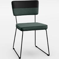 Kit 08 Cadeiras Estofada Faixa Corano Preto Verde Musgo - 8