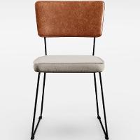 Kit 02 Cadeiras Estofada L02 Couríssimo Camel Linho Cru - 8