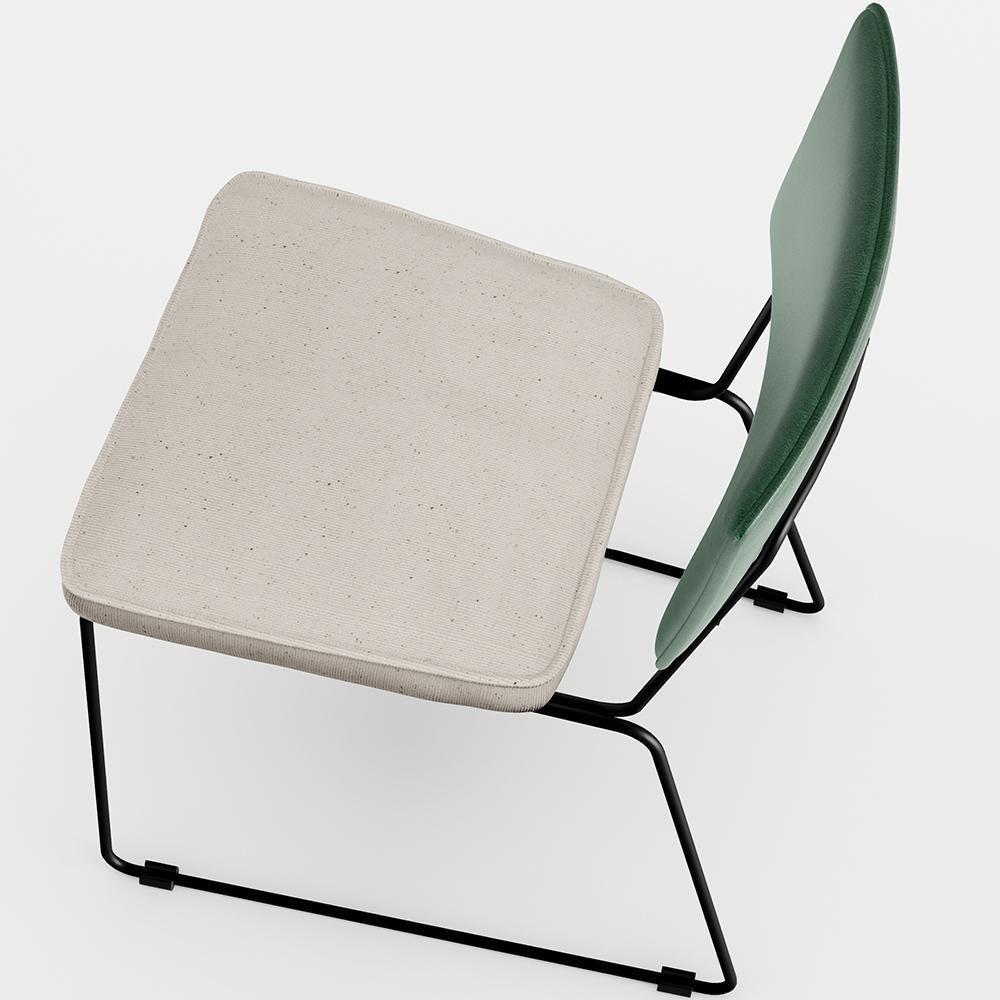 Kit 04 Cadeiras Estofada L02 Facto Verde Musgo Linho Cru - 3