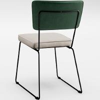 Kit 08 Cadeiras Estofada L02 Facto Verde Musgo Linho Cru - 3