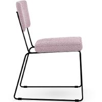 Kit 06 Cadeiras Estofada Base De Aço Allana L02 Bouclê Rosê