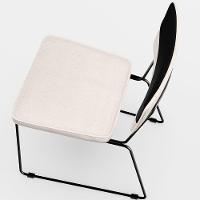 Kit 02 Cadeiras Estofada Faixa Corano Preto Linho Cru - 3