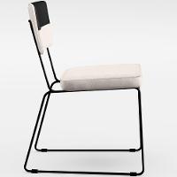 Kit 02 Cadeiras Estofada Faixa Corano Preto Linho Cru