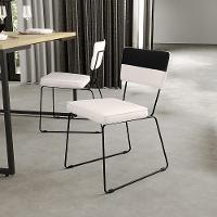 Kit 02 Cadeiras Estofada Faixa Corano Preto Linho Cru - 9