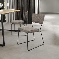 Kit 06 Cadeiras Estofada Base De Aço Allana L02 Bouclê Bege - 8