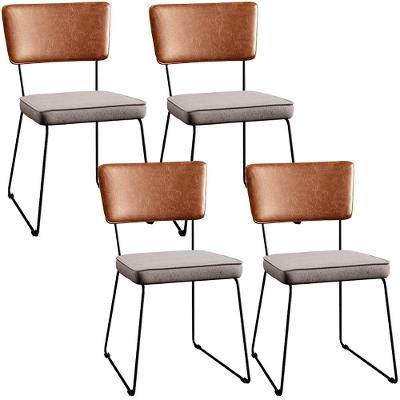 Kit 04 Cadeiras Estofada L02 Couríssimo Camel Linho Bege