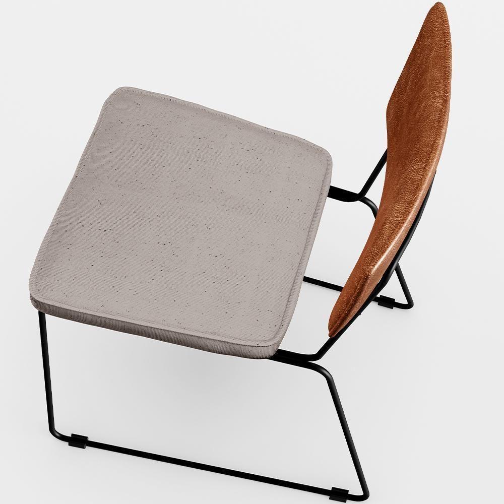 Kit 02 Cadeiras Estofada L02 Couríssimo Camel Linho Bege - 3