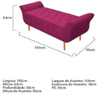 Recamier estofado Ari 195 Cm King Size Suede Pink - 2