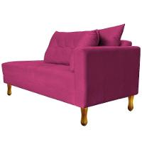 Recamier Azura 140cm Com Almofada Lado Esquerdo Suede Cor Pink - 6