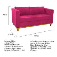Kit Sofá 2 Lugares e 2 Poltronas Europa Suede Pink