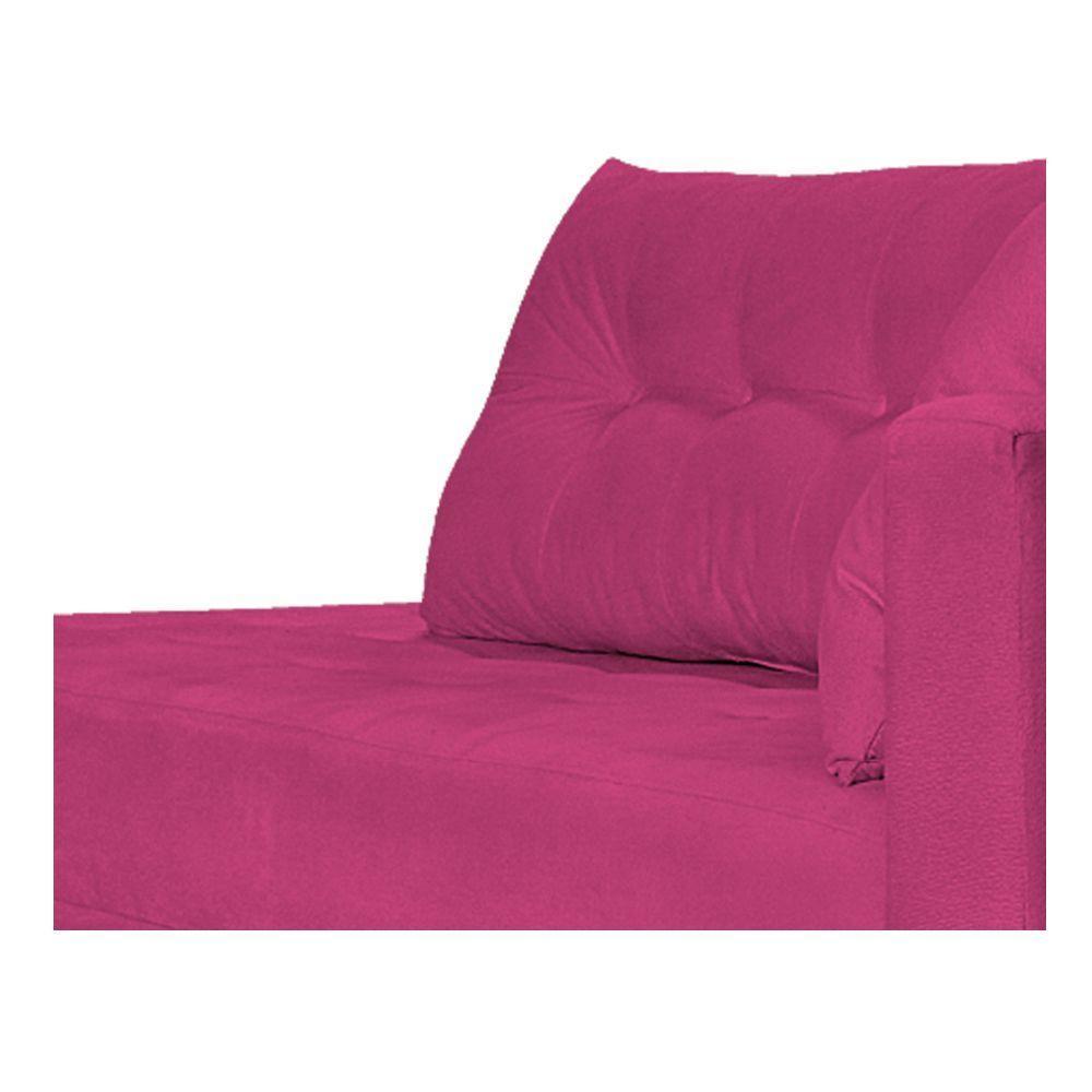 Recamier Azura 185cm Com Almofada Lado Esquerdo Suede Cor Pink - 3