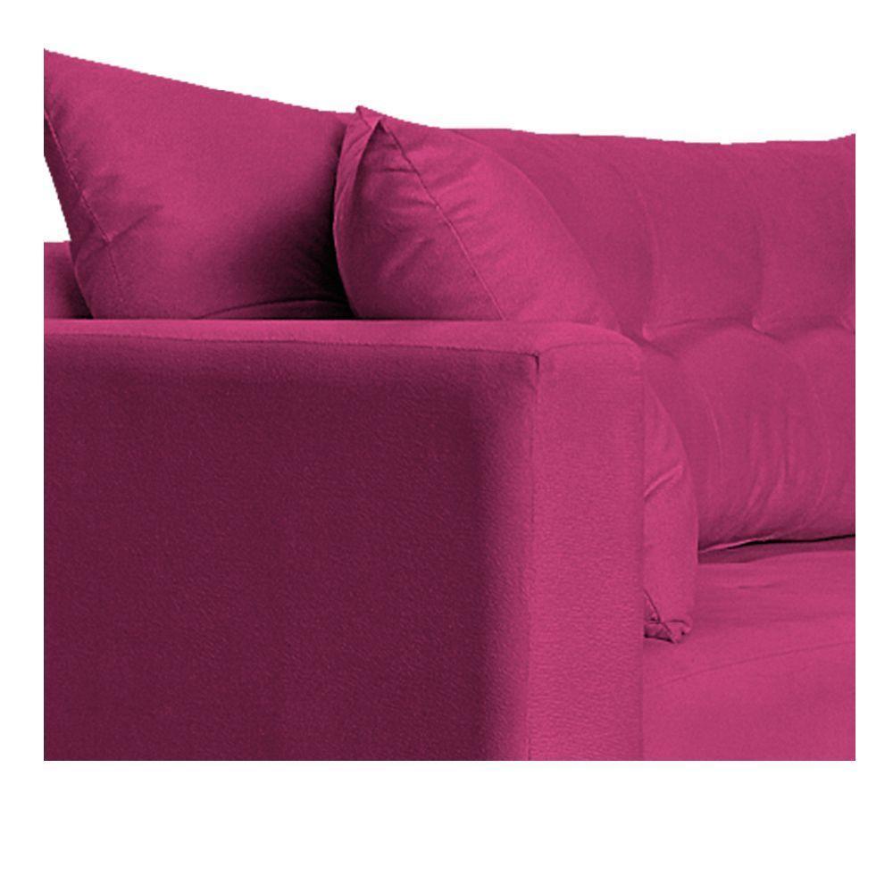 Recamier Azura 185cm Com Almofada Lado Direito Suede Cor Pink - 3
