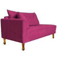 Recamier Azura 185cm Com Almofada Lado Direito Suede Cor Pink - 6
