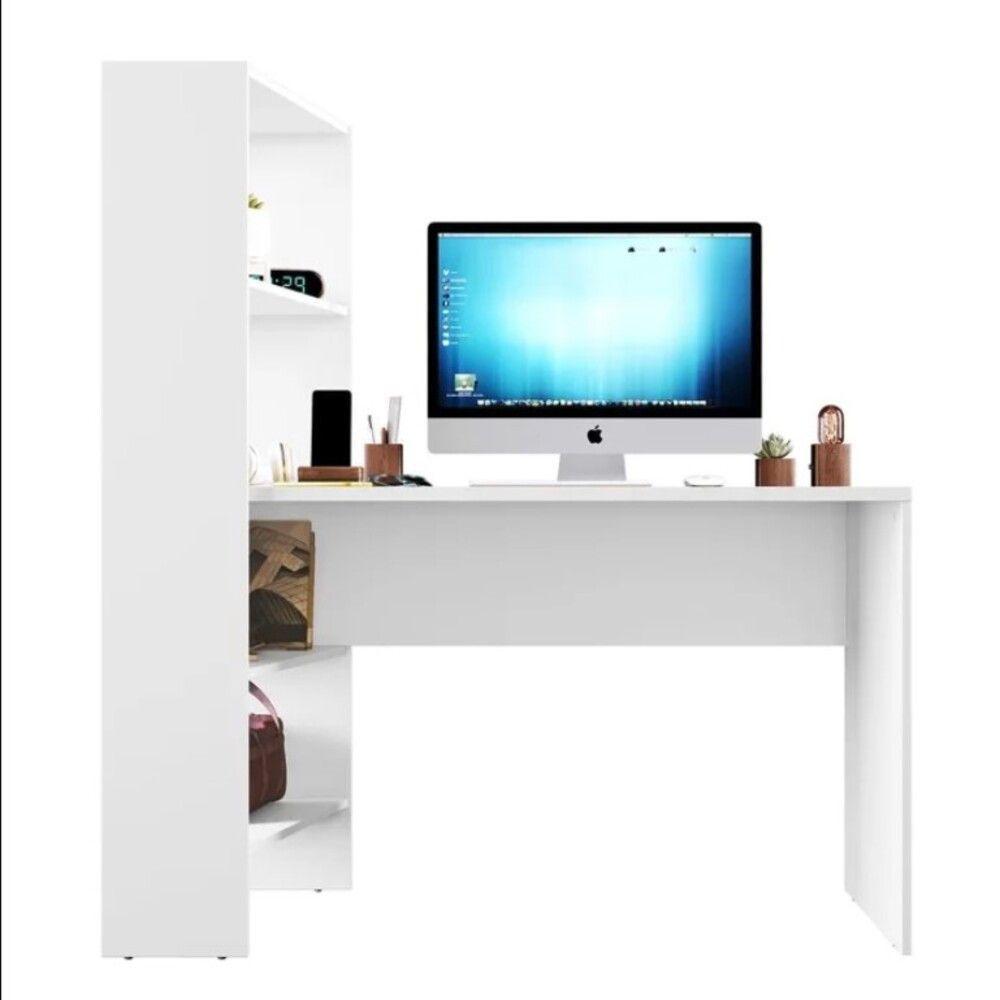 Escrivaninha Office Com Estante Integrada Nt2105 Notável Branco New - 1