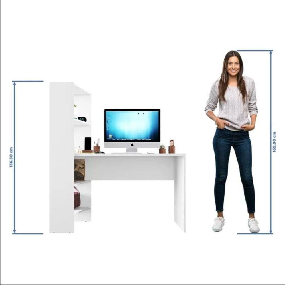 Escrivaninha Office Com Estante Integrada Nt2105 Notável Branco New - 8