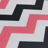 Capa Almofada Tecido Estampado Zig Zag Preto e Rosa D103 - 6