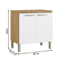 Balcão 2 Portas 800 Com Tampo Ametista Freijo Supremo - 3