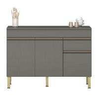 Balcão 3 Portas 1 Gaveta 1200 Line Com Tampo Gris - 1