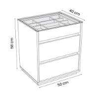 Mesa De Cabeceira Quarto Belize 3 Gavetas E Tampo De Vidro Branco - 5